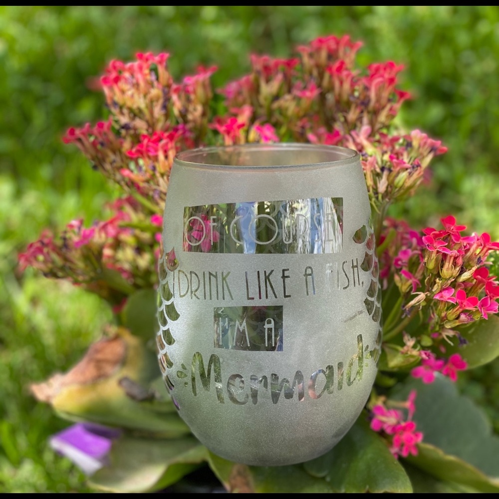 Etched wine glasses